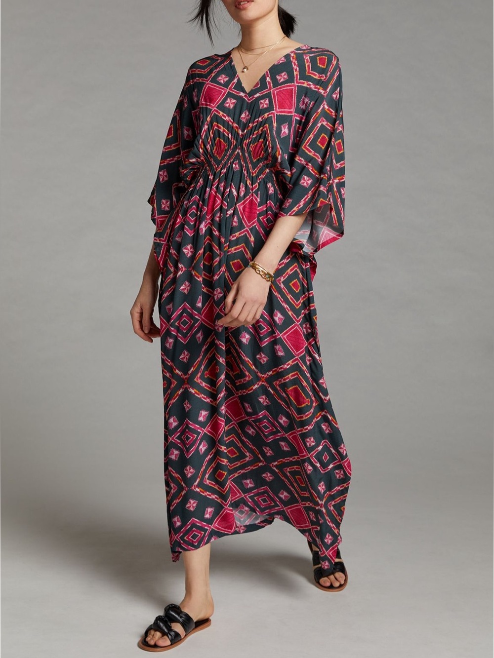 Anthropologie Marie Cinched Caftan One Size by Rujuta Sheth euc